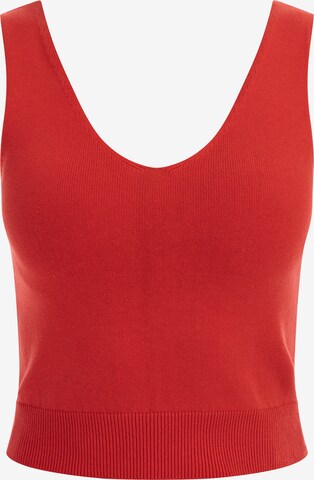 faina Knitted Top in Red: front