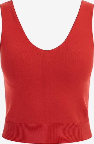 faina Knitted Top in Red: front