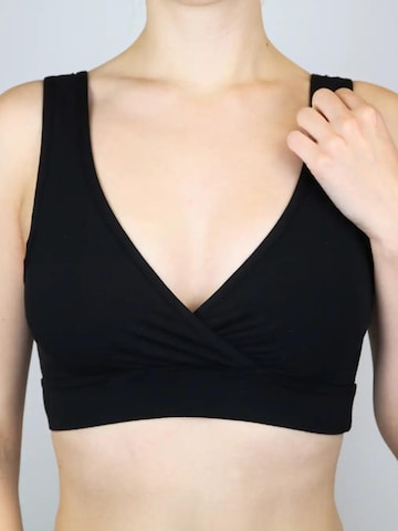 MYLILY Nursing Bra 'Still-BH mit waschbaren Stilleinlagen' in Black: front