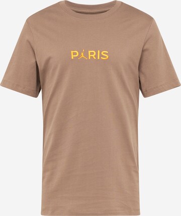 T-Shirt 'WORDMARK' Jordan en marron : devant