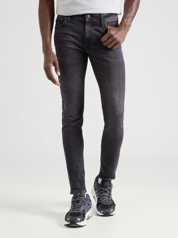 Skinny Jeans 'Liam' de la JACK & JONES pe negru: față