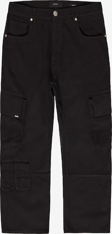 EIGHTYFIVE - Loosefit Pantalón vaquero cargo en negro: frente