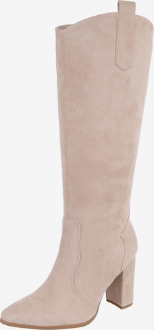 Ital-Design Boots in Beige: front