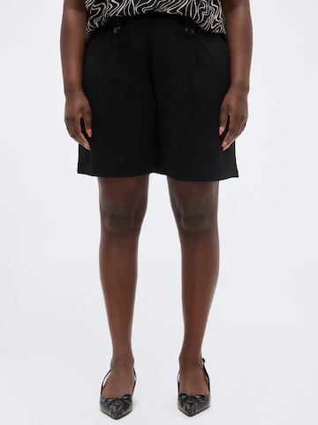 ONLY Carmakoma Regular Pleat-Front Pants 'CARSANIA' in Black: front
