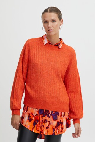 ICHI Trui 'Kamara' in Rood: voorkant