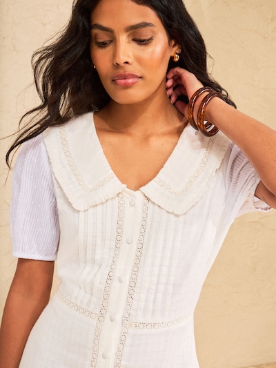 love & roses Robe-chemise en blanc, Vue avec produit