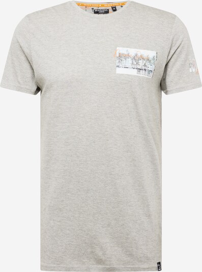 BRAVE SOUL T-Shirt en gris clair / orange / noir / blanc, Vue avec produit