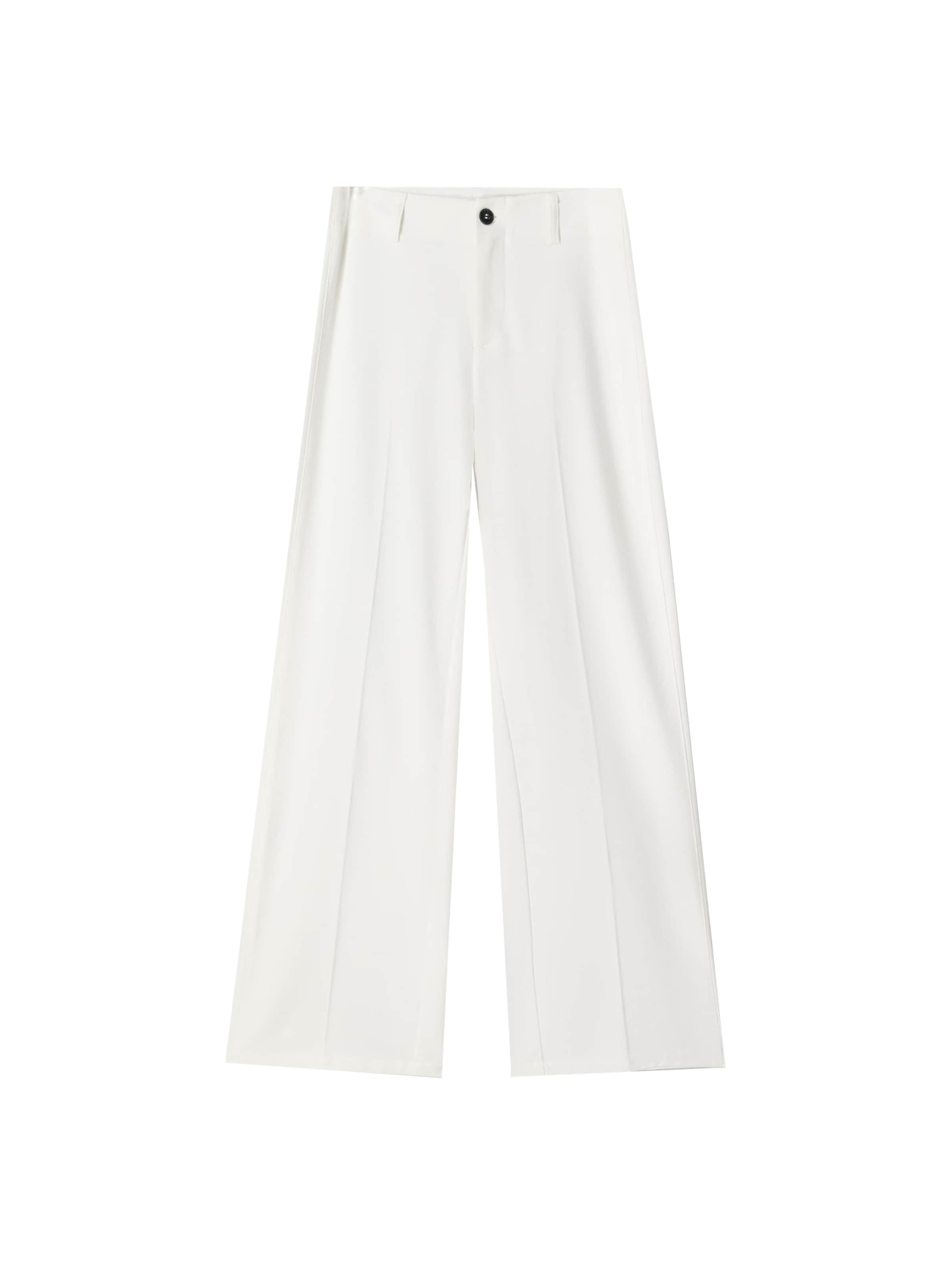 Bershka Bukser med fals i hvid: forside