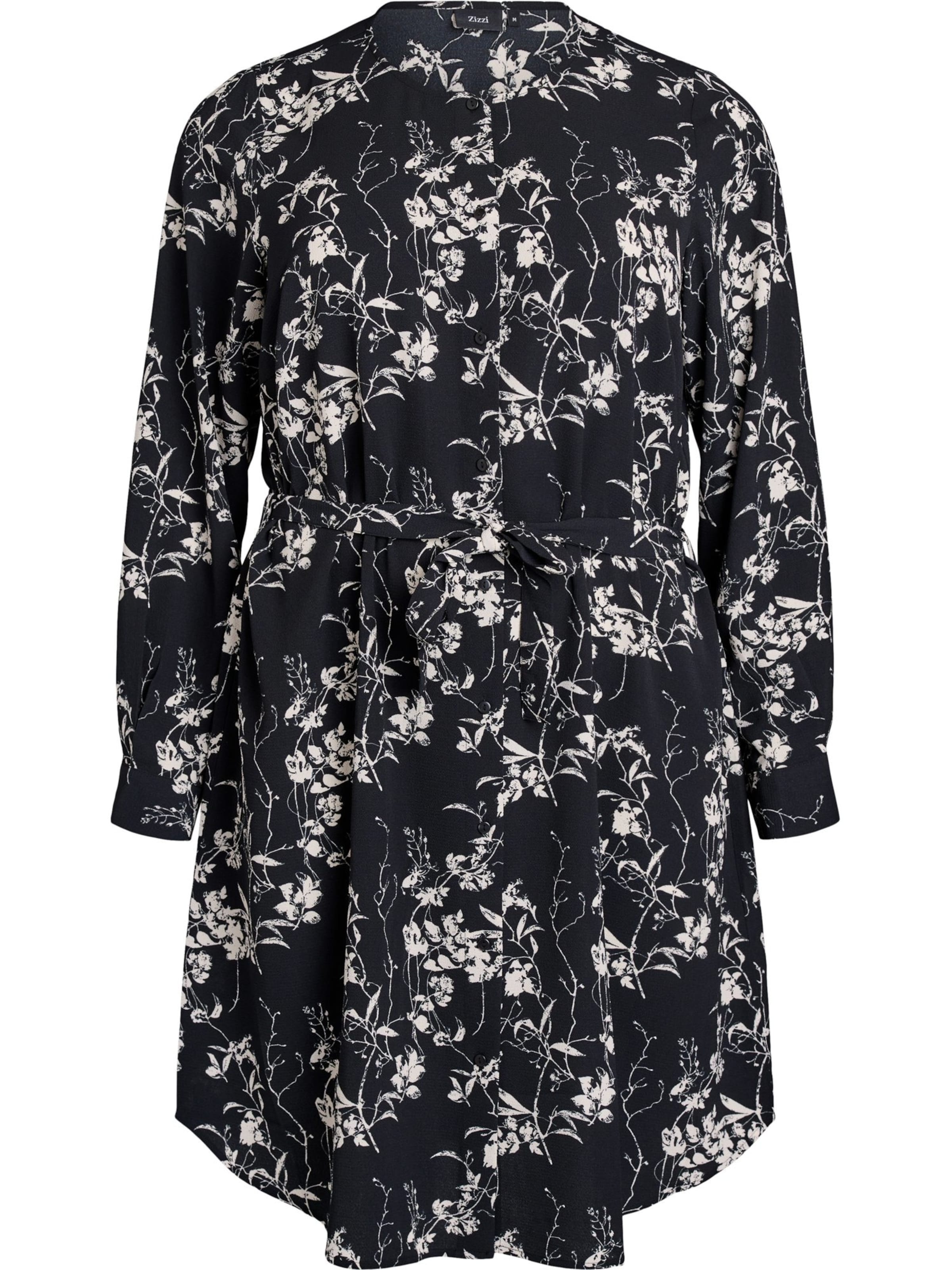 Zizzi Košilové šaty 'Vanni' – černá: přední strana