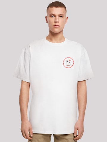 T-Shirt 'Sansta Paws Christmas Cat' F4NT4STIC en blanc : devant