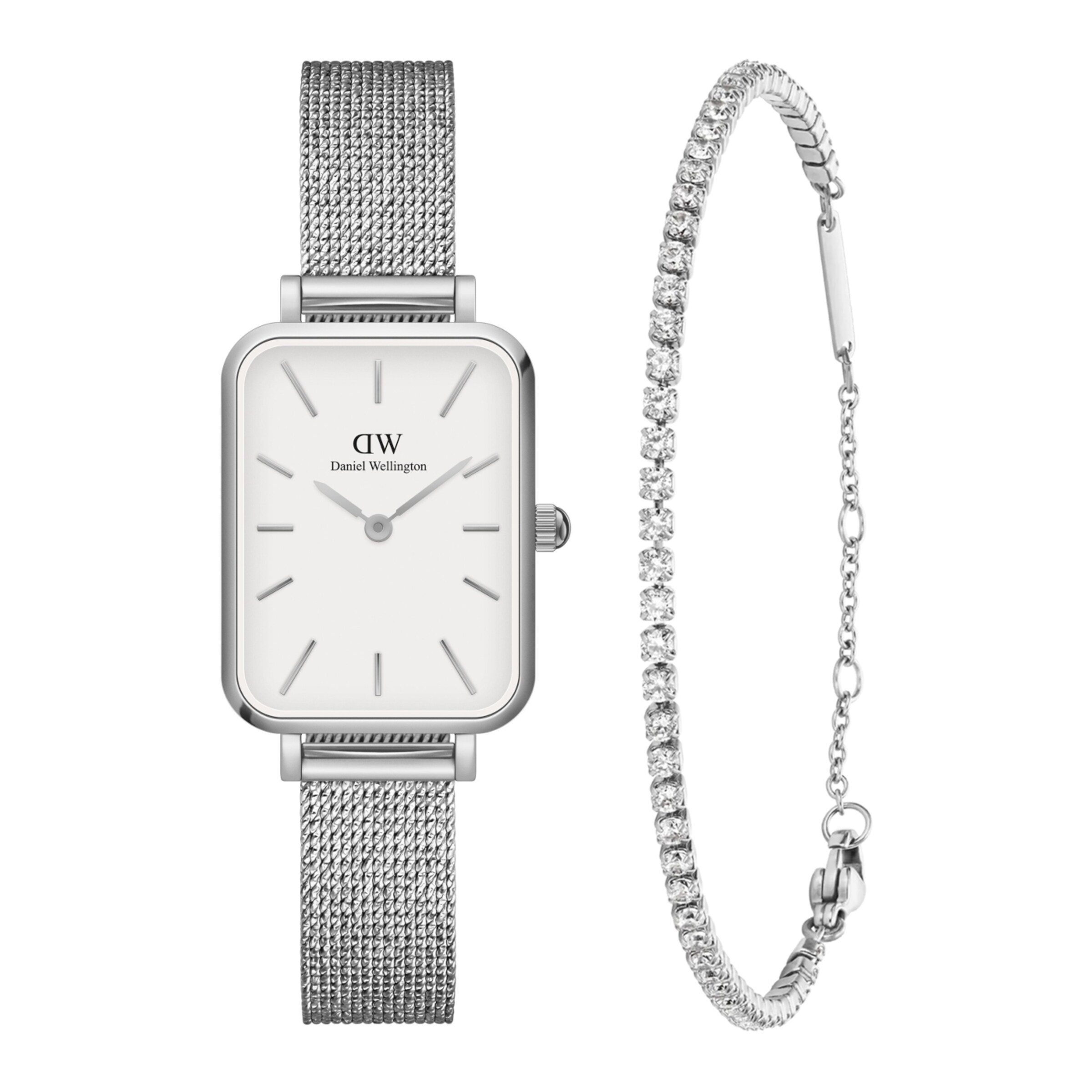 Daniel Wellington Jewelry Set in Silver: front