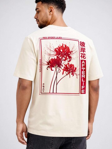 Neverless Shirt 'Spider Lilies' in Beige