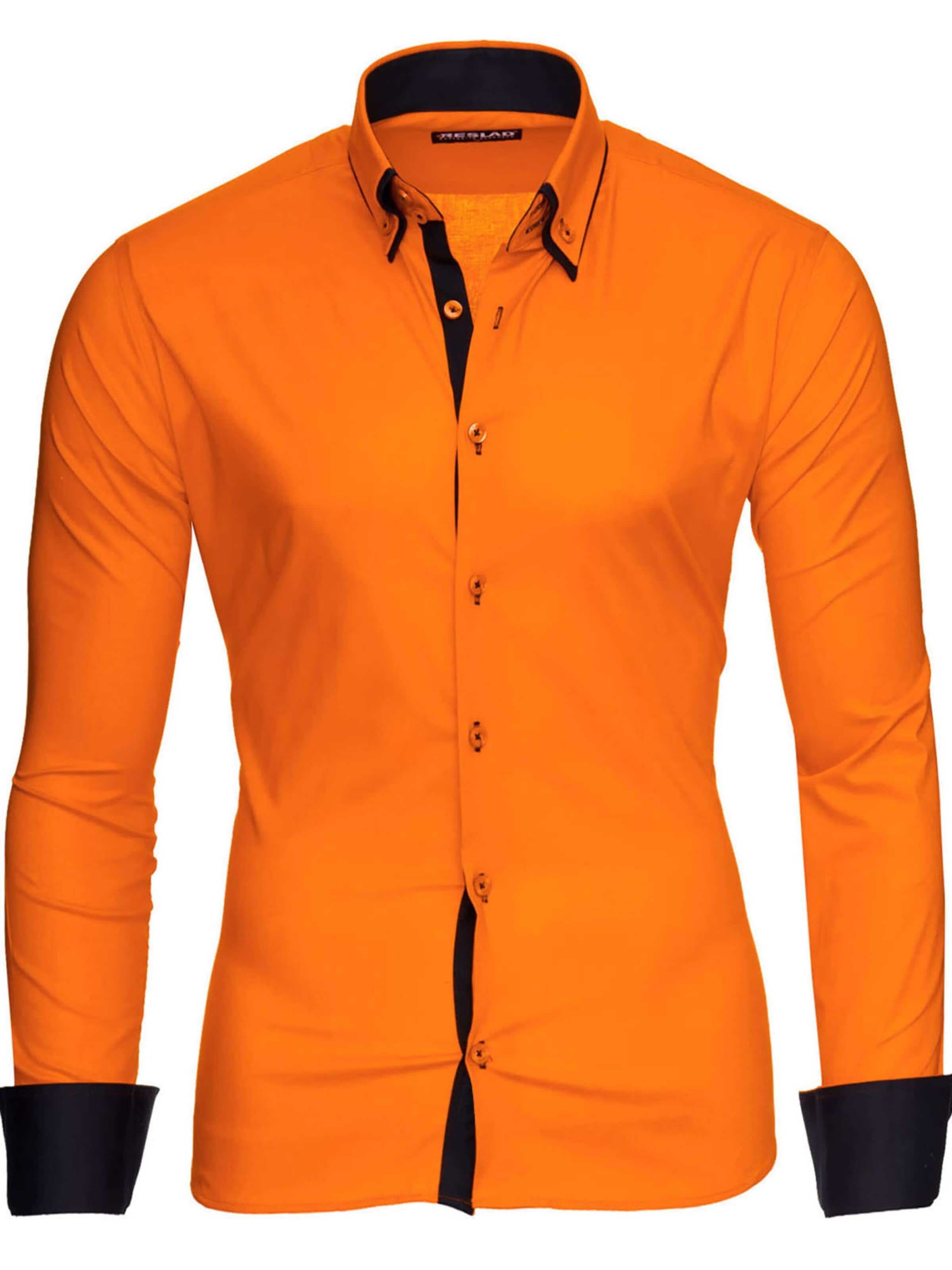 Reslad Button Up Shirt 'RS7050' in Orange: front