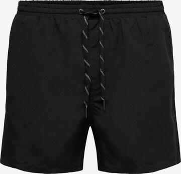 Only & Sons Zwemshorts 'Ted' in Zwart: voorkant