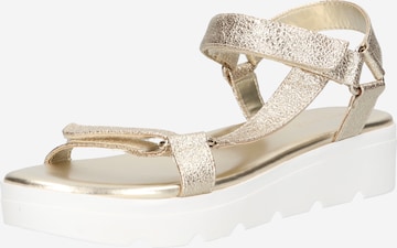 Nine West Strap Sandals in Gold: front