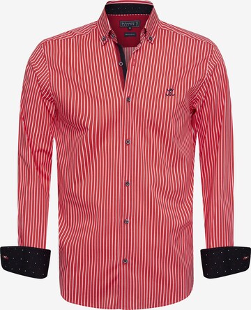 Coupe regular Chemise 'Macher' Sir Raymond Tailor en rouge : devant