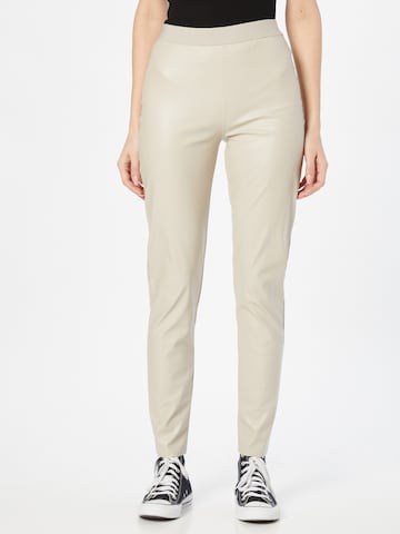 Skinny Leggings Karo Kauer en beige : devant