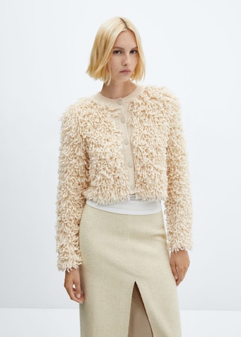 MANGO Knit Cardigan 'Minipel' in Beige