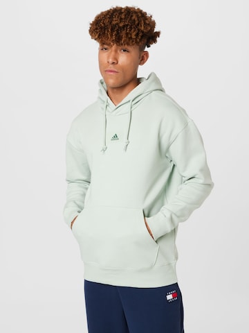 Hanorac sport 'Essentials Feelvivid  Fleece Drop Shoulder' de la ADIDAS SPORTSWEAR pe verde: față