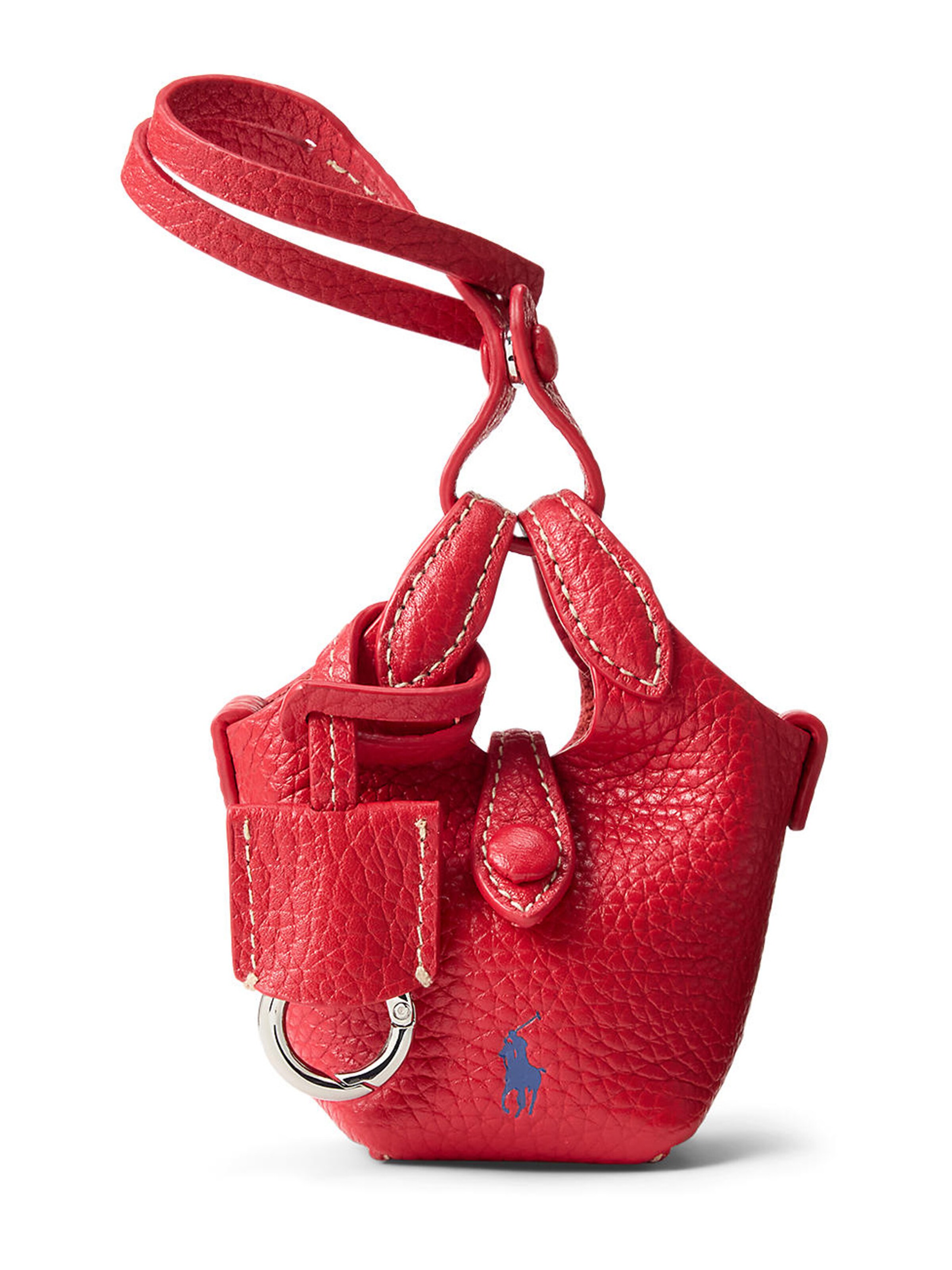 Polo Ralph Lauren Taschenanhänger 'SHINY DRUM PEBBLE' in Rot: Vorderseite