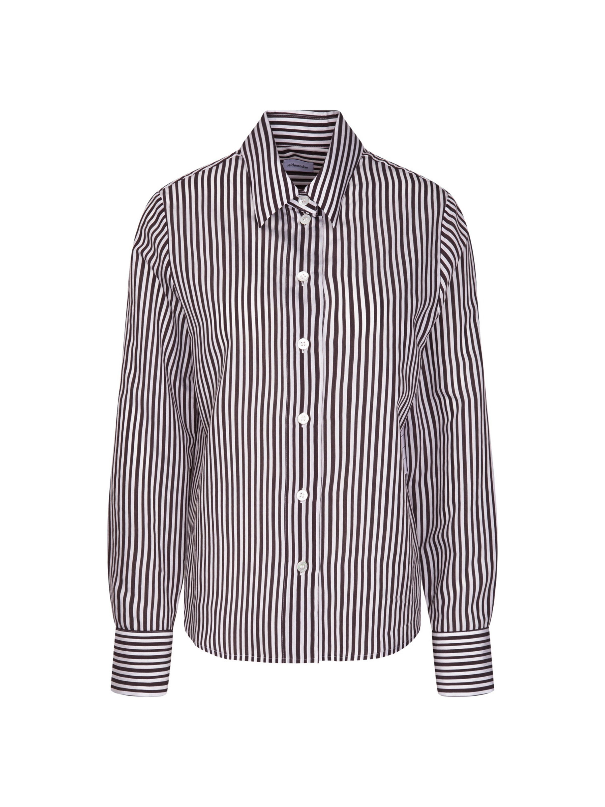 Chemisier 'Schwarze Rose' SEIDENSTICKER en marron : devant