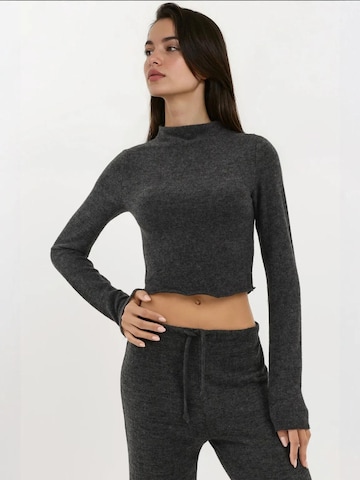 Hiccup Pullover in Grau: Vorderseite