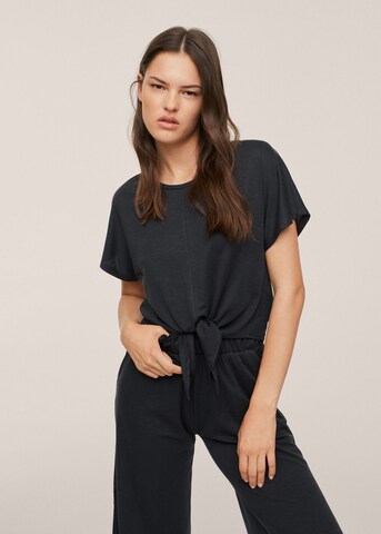 MANGO Wide Leg Bukser 'Ray-H' i sort