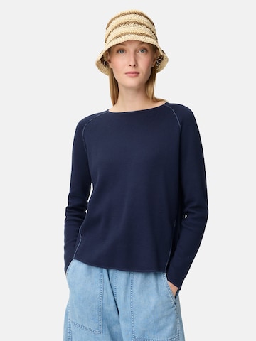 CAMEL ACTIVE Strickpullover mit Rundhalsausschnitt in Blau: Vorderseite