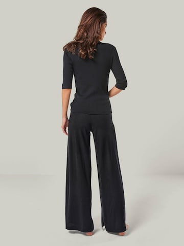 YOU LOOK PERFECT Sweater 'PULLOVER DARIA - Kurzarm Pullover mit Stehkragen' in Black