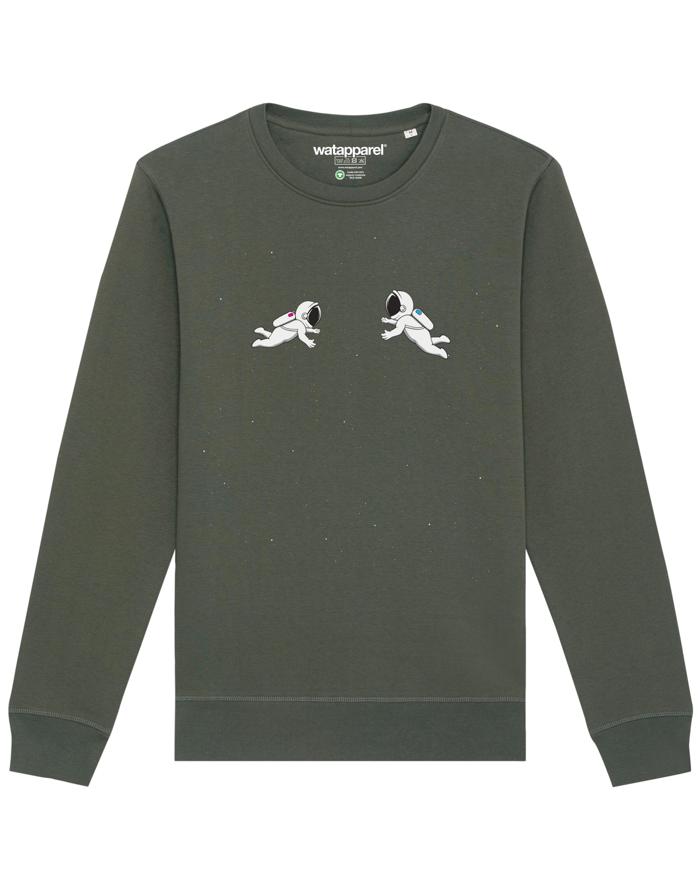 Sweat-shirt 'Space love' Watapparel en vert : devant