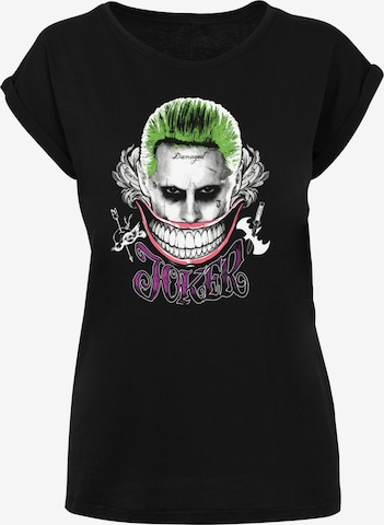 F4NT4STIC Shirt 'Suicide Squad Joker Coloured Smile' in Black: front