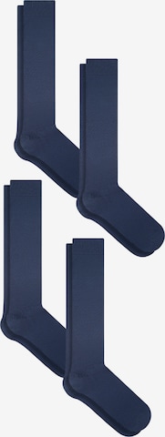 Albero Natur Kniestrümpfe '4er Pack Unisex Kniestrümpfe aus Bio-Baumwolle' in Blau: Vorderseite