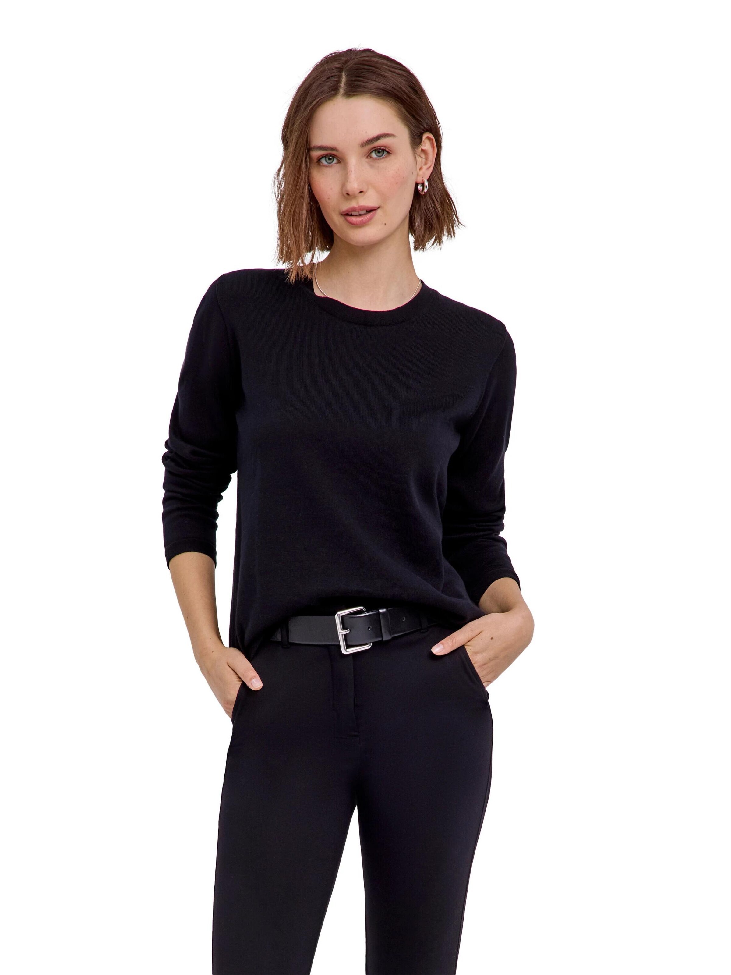 FALKE Pullover 'Cotton Knit'‌ in Schwarz: Vorderseite