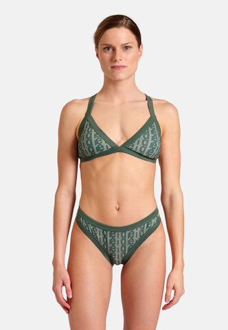 ARENA Triangen Bikini 'MONOGRAM' i grön: framsida