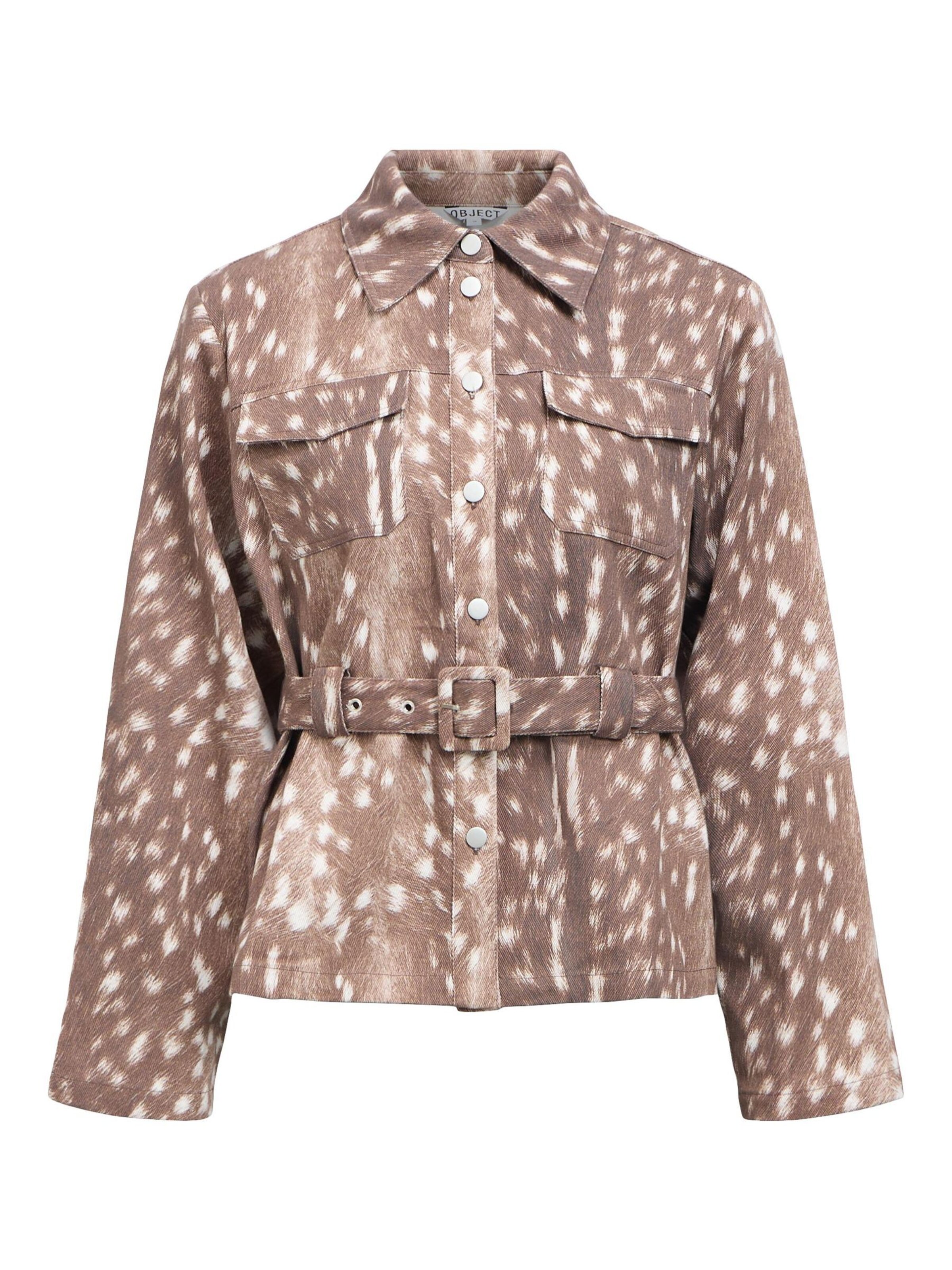 OBJECT Overgangsjakke 'OBJBELMA' i brun / hvid, Produktvisning