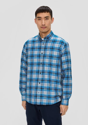 s.Oliver Regular fit Button Up Shirt in Blue: front