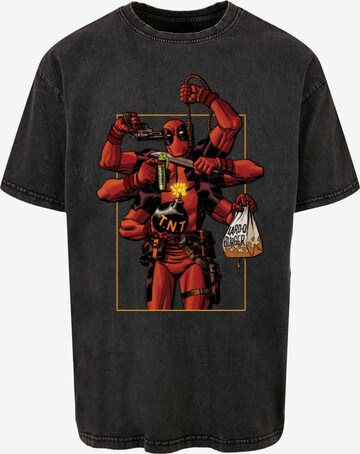 ABSOLUTE CULT Shirt 'Deadpool - Six Ways To' in Zwart: voorkant