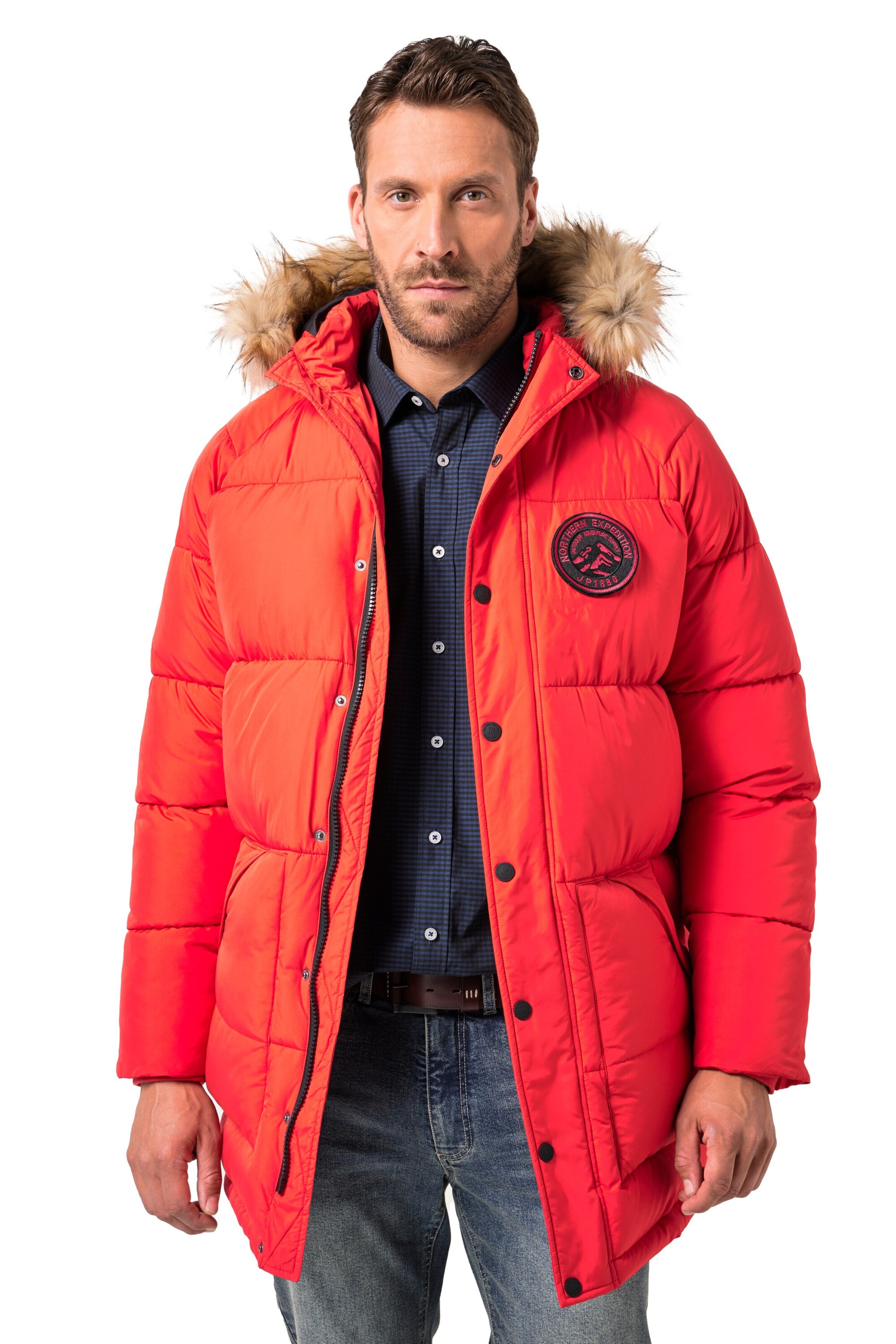 JP1880 Winter Parka in Red: front