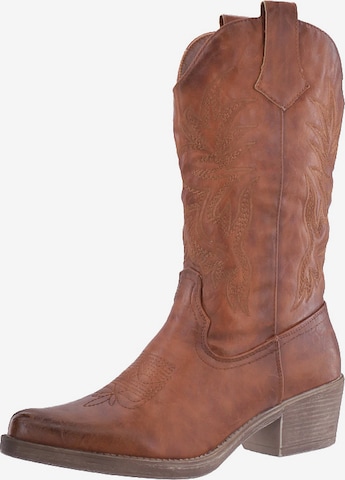 Bottes de cowboy Elara en marron : devant