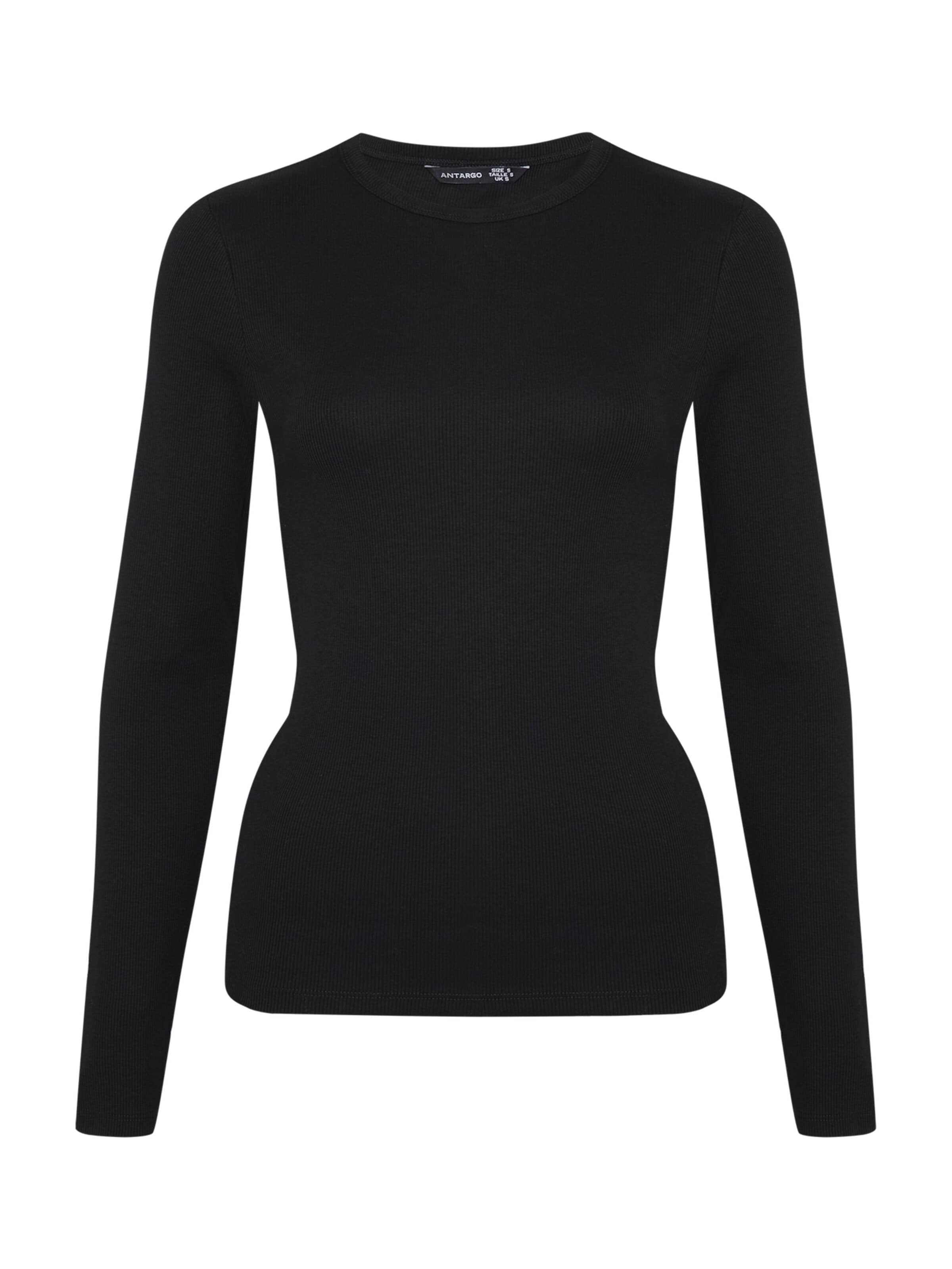 Antargo Shirt 'Longsleeve'‌‌‌‌‌‌‌ in Schwarz: Vorderseite