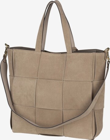 ABRO Shopper 'Chessboard Suede' in Beige