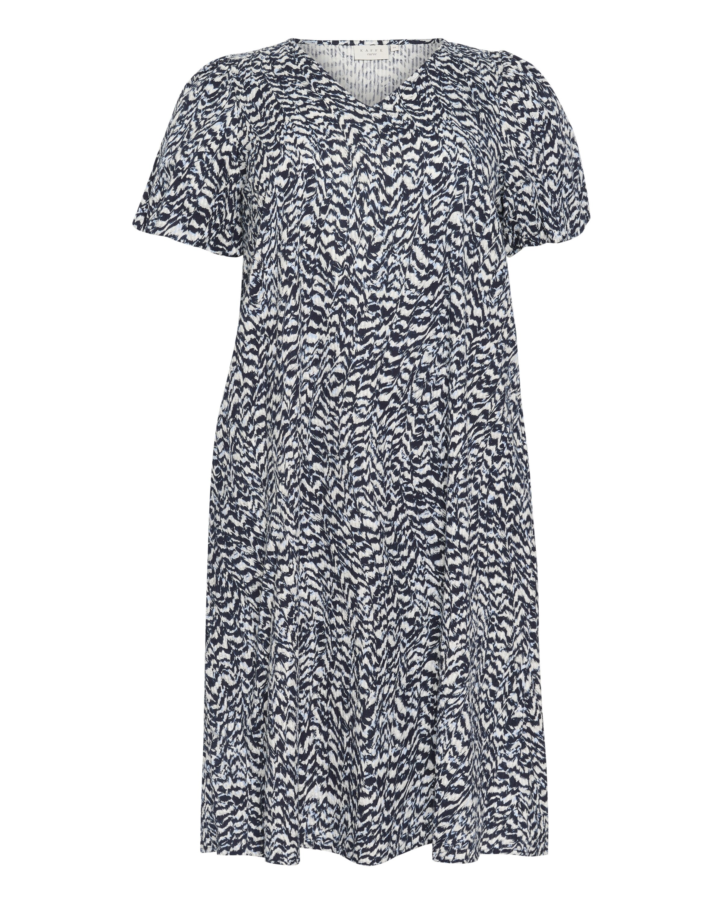 KAFFE CURVE Kjole 'Rafia' i blå: forside