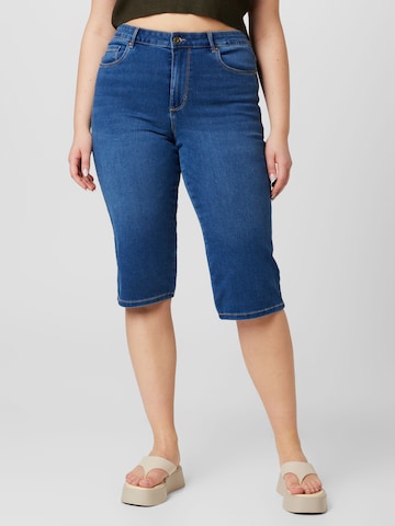 ONLY Carmakoma Skinny Shorts 'AUGUSTA' in Blau: predná strana