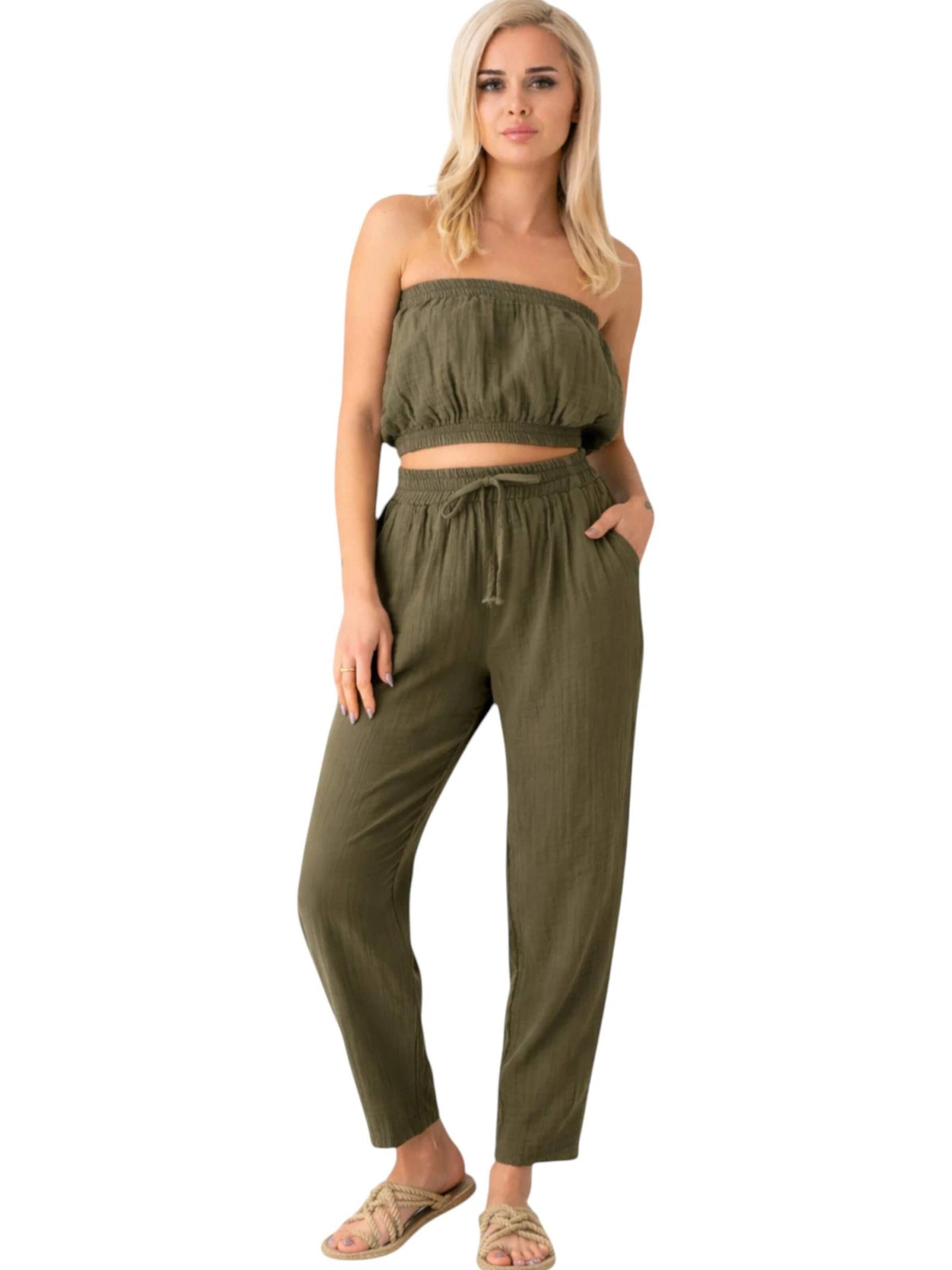 WENOR Tapered Broek 'TANORA' in Groen