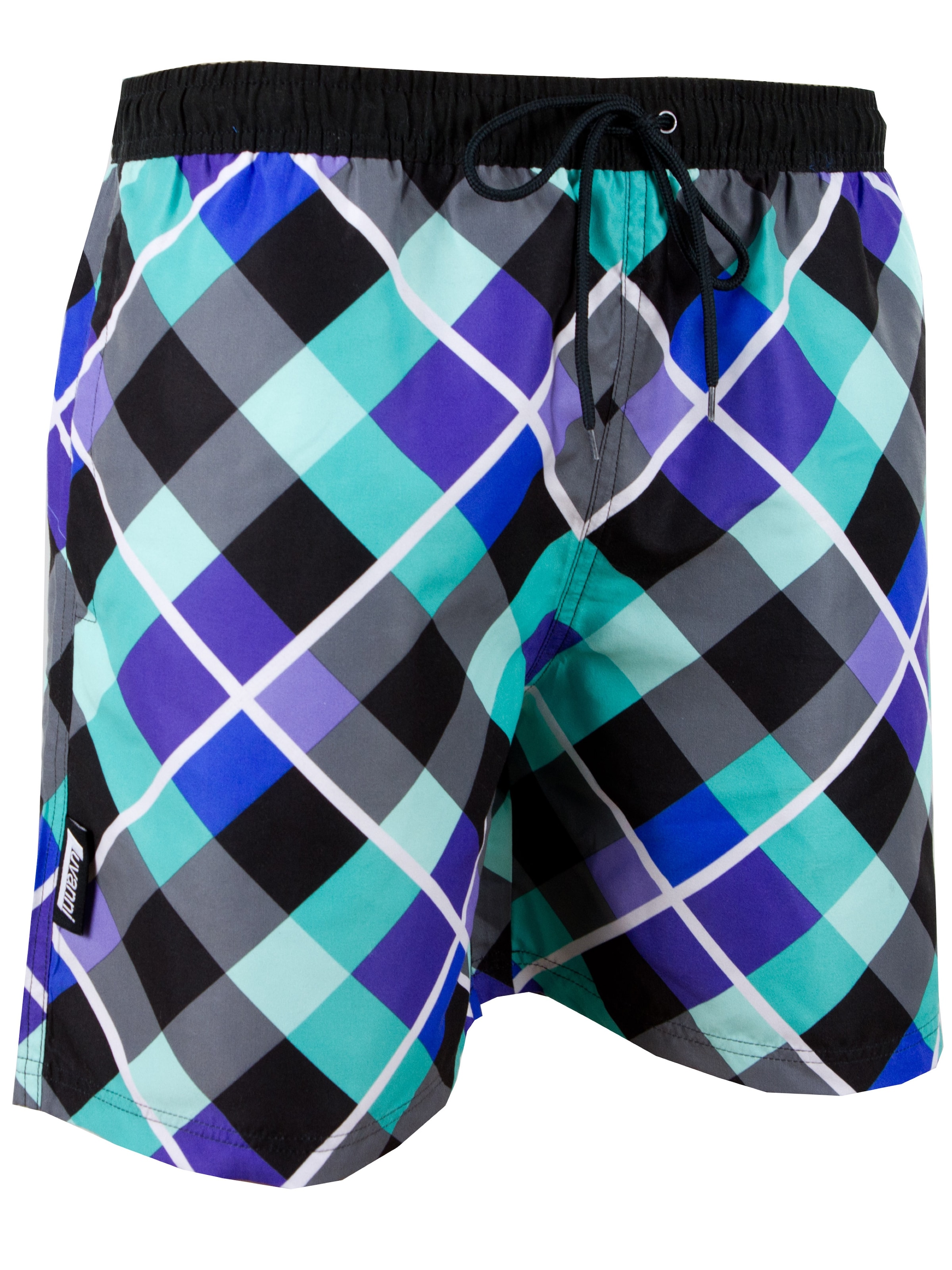 Luvanni Badeshorts 'Boardshorts Style 12 Kariert'‌‌‌‌ in Blau: Vorderseite
