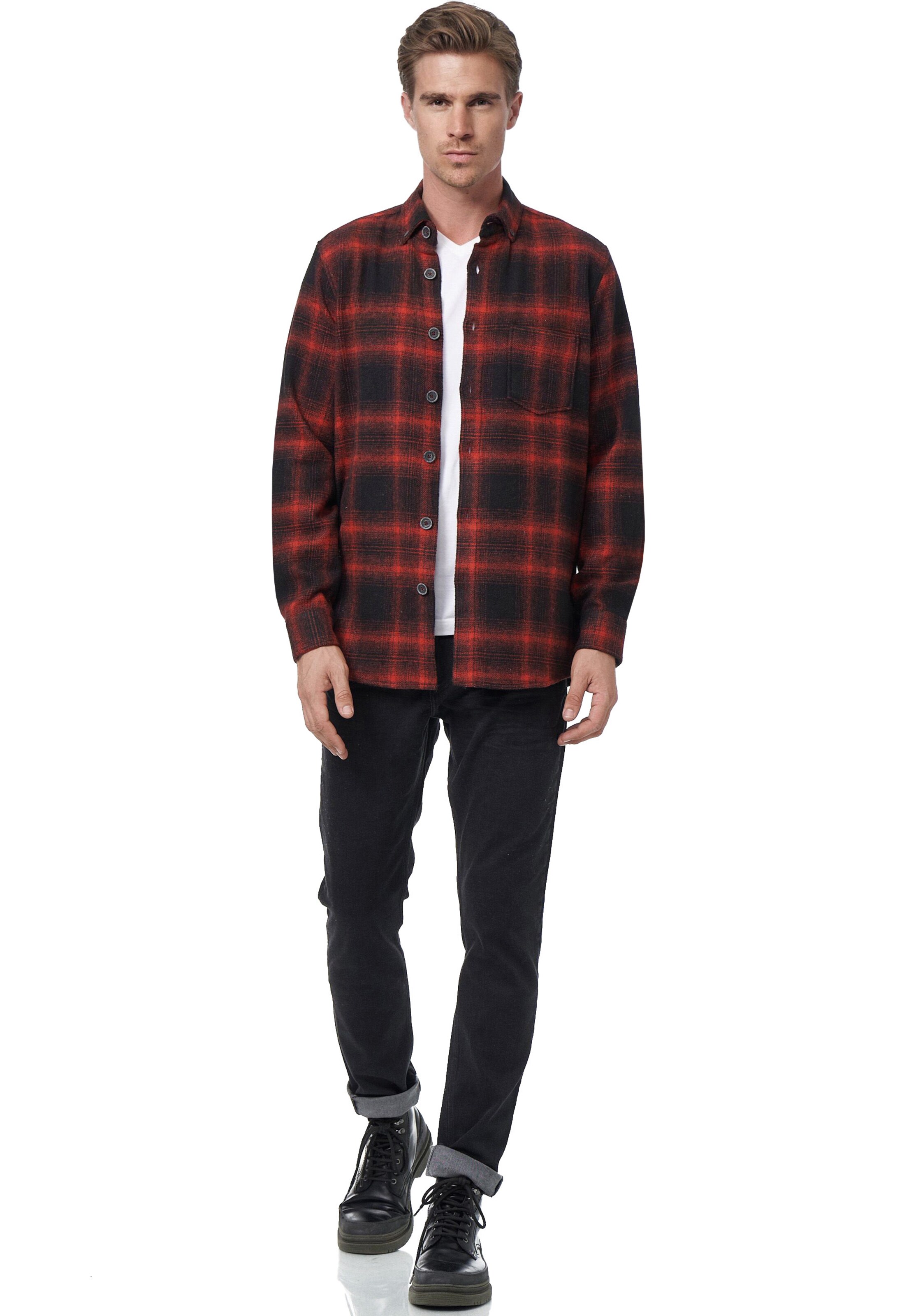 Rusty Neal Slim Fit Hemd in Rot