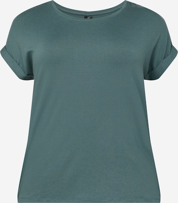 ONLY Curve - Camiseta 'MOSTER' en verde: frente