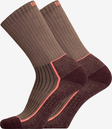 UphillSport Athletic Socks 'SAANA' in Brown: front