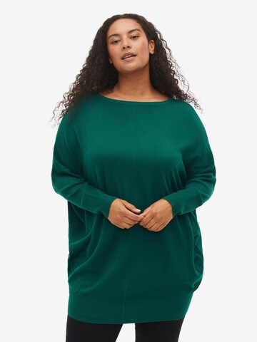 Zizzi Sweater 'CARRIE' in Green: front