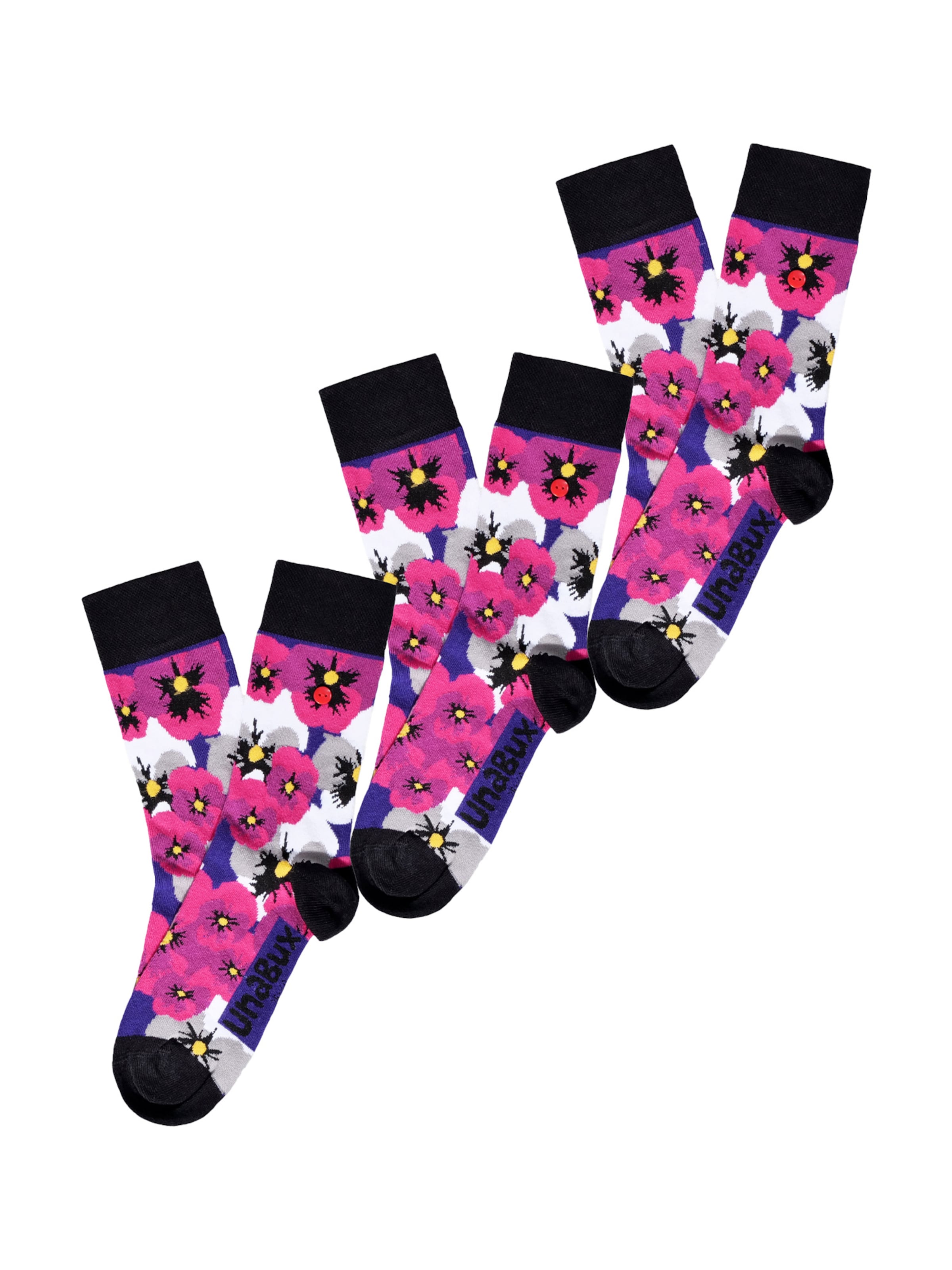 UNABUX Freizeitsocken ' GRUMBLE IN THE JUNGLE ' in Pink: Vorderseite